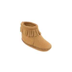 Minnetonka Kid's Back Flap Tan Bootie