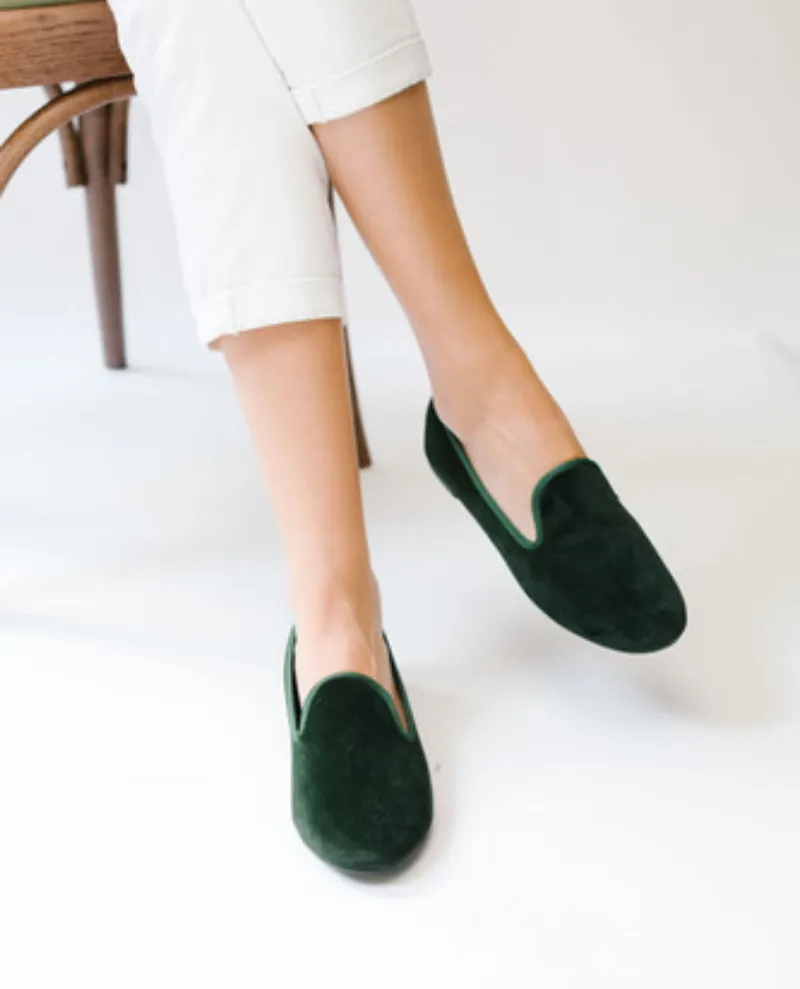 Moi London Forest Green Loafer Shoes