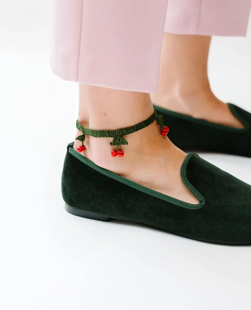 Moi London Forest Green Loafer Shoes