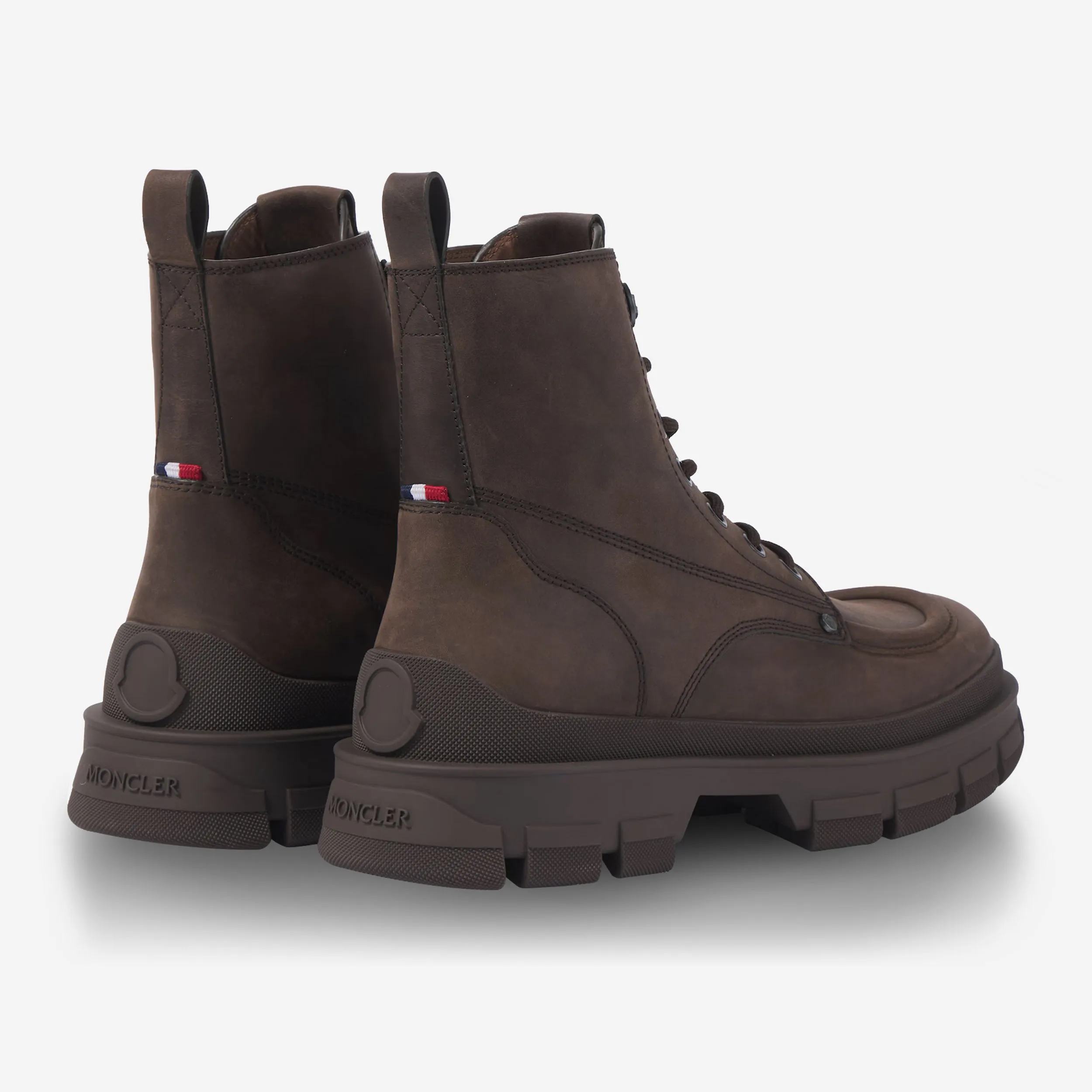 Moncler Hevea City Leather Lace-Up Boots