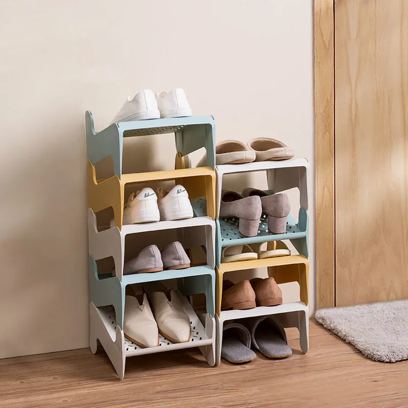 No Punching Layered Foldable Storage Shoe Rack