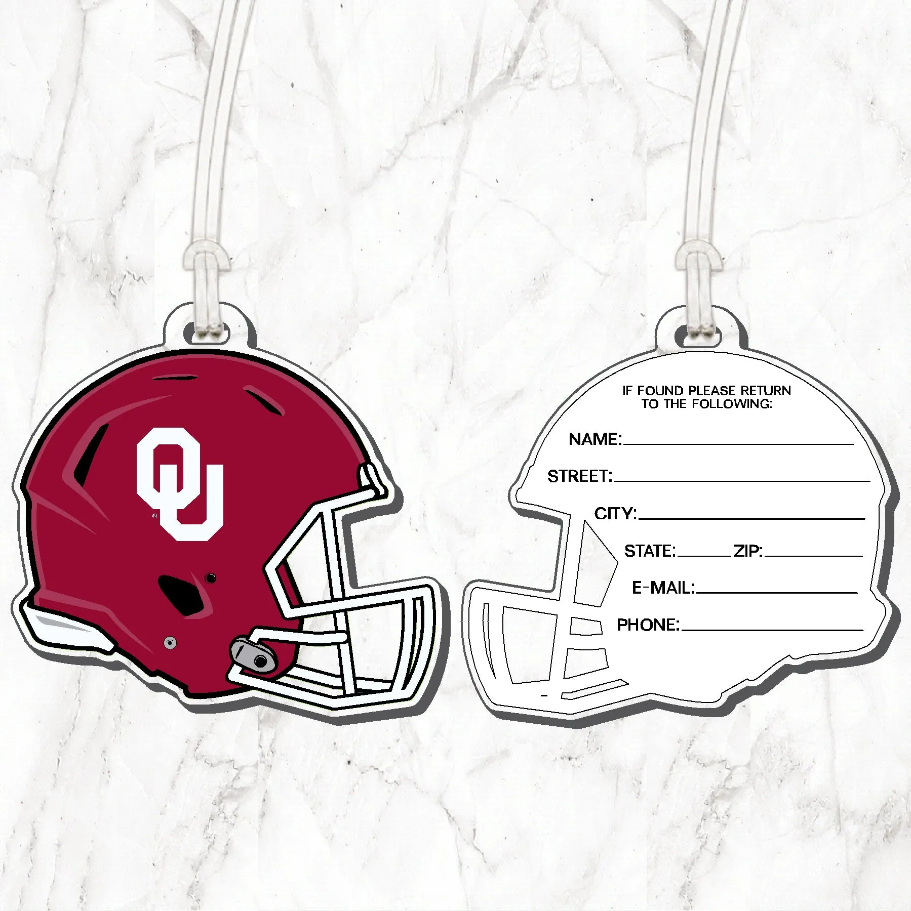 Oklahoma Football Helmet Luggage Tag