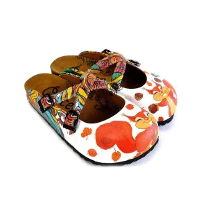 Orange & White 'Hello' Clogs - WCAL177