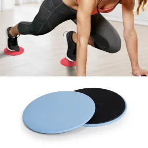 Pilates Yoga Sliding Plate Home Sports Abs Cocked Butt Fitness Foot Sliding Plate(Blue)