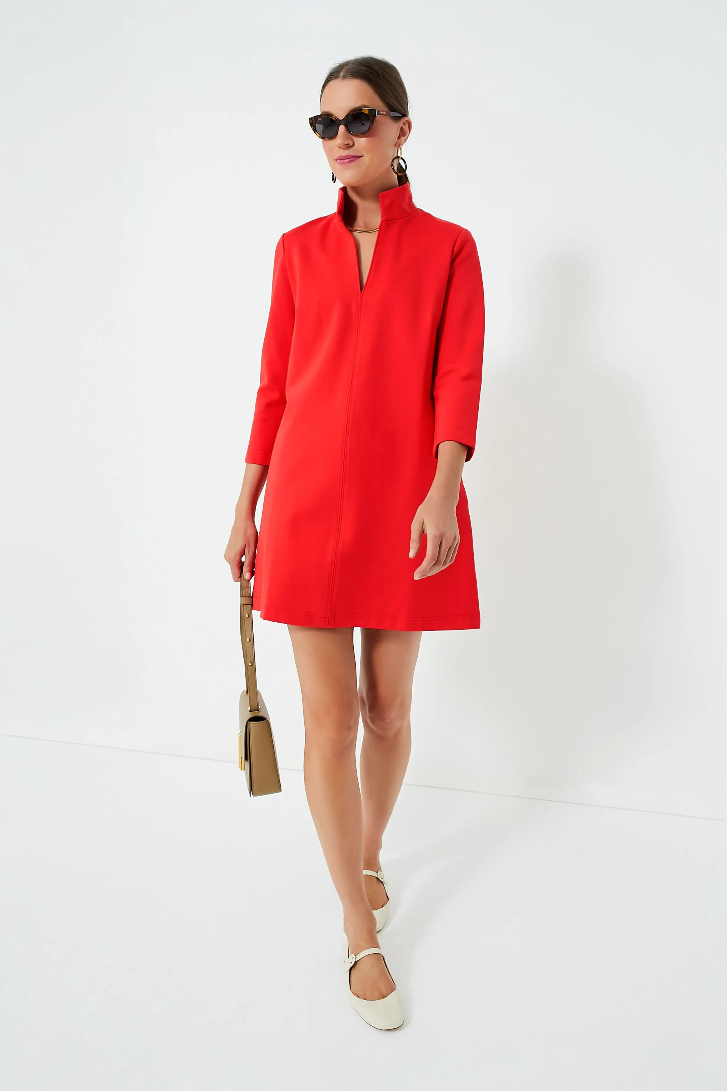 Poppy Red Ponte Clifton Dress