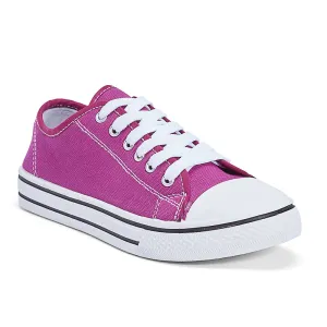 Purple White Flat Casual Lace Up Sneaker