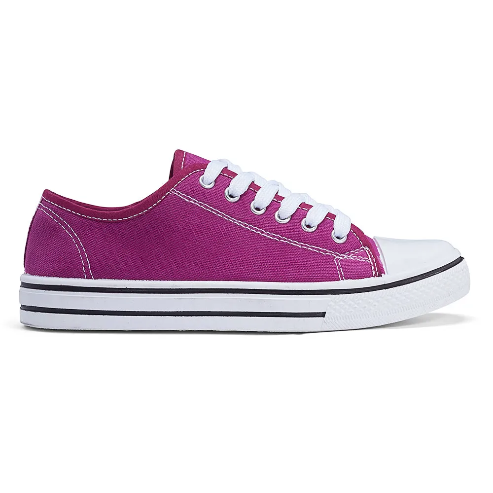 Purple White Flat Casual Lace Up Sneaker