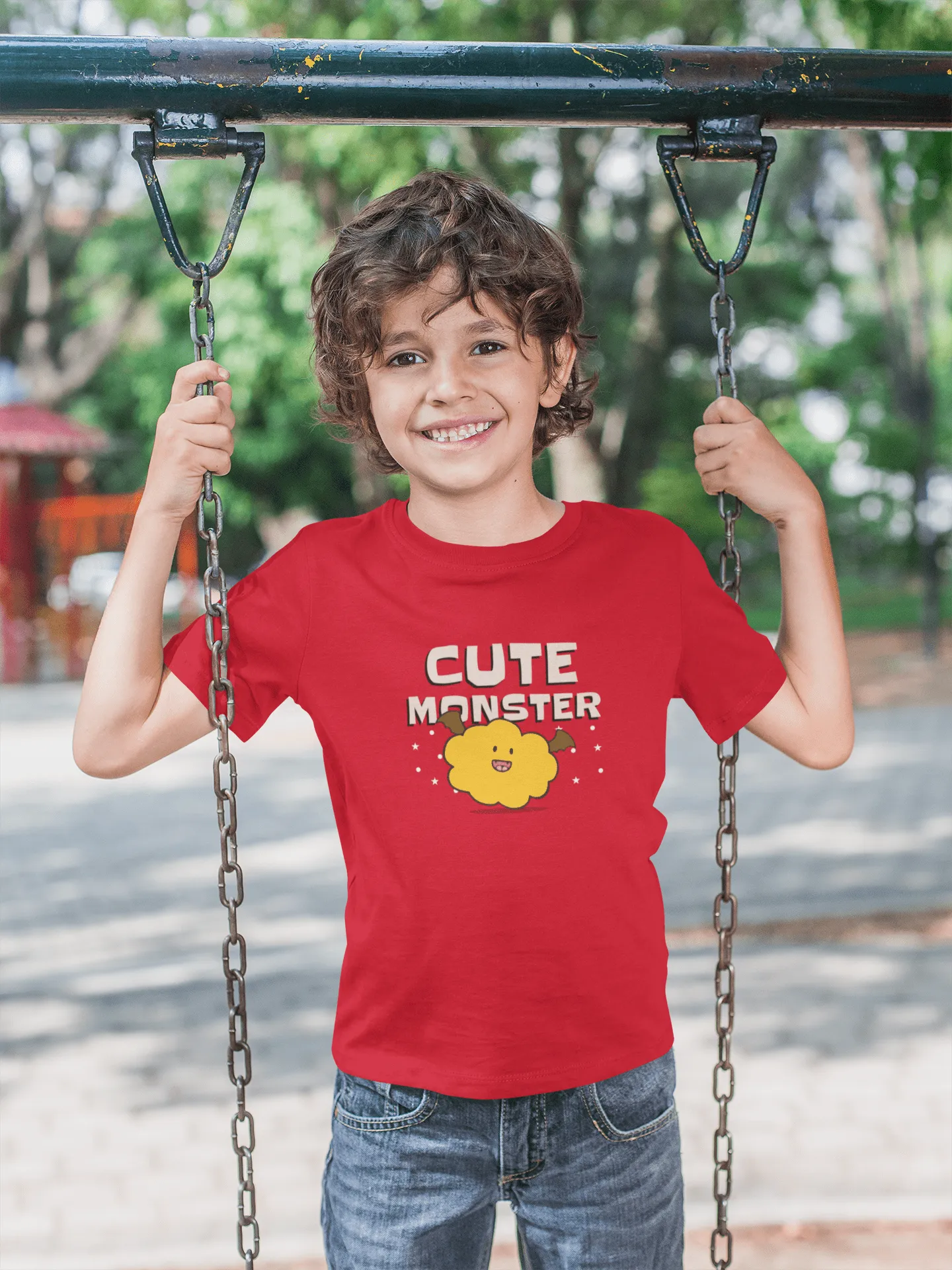 "CUTE MONSTER" KIDS HALF-SLEEVE T-SHIRT