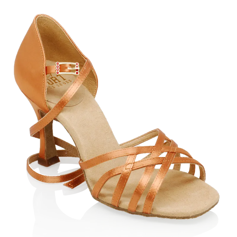 Ray Rose (Art Sport), Kalahari 860, Light Tan Satin, 2.5” Flared Heel