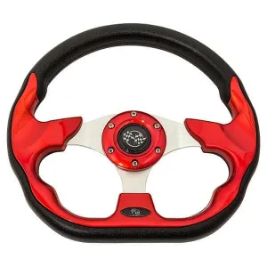 Red Club Sport Golf Cart Steering Wheel - 12.5"