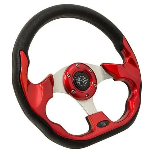 Red Club Sport Golf Cart Steering Wheel - 12.5"