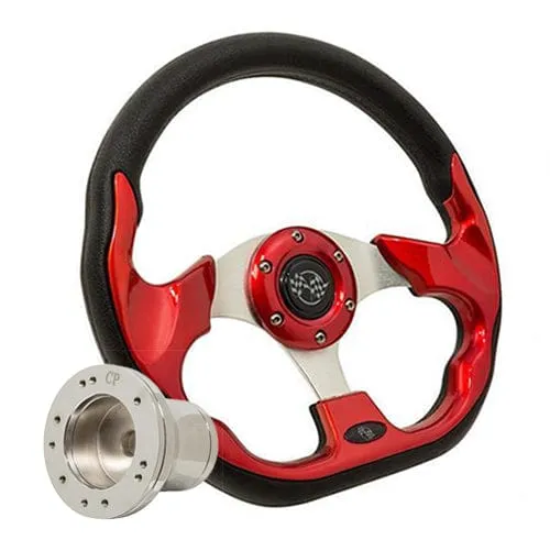 Red Club Sport Golf Cart Steering Wheel - 12.5"