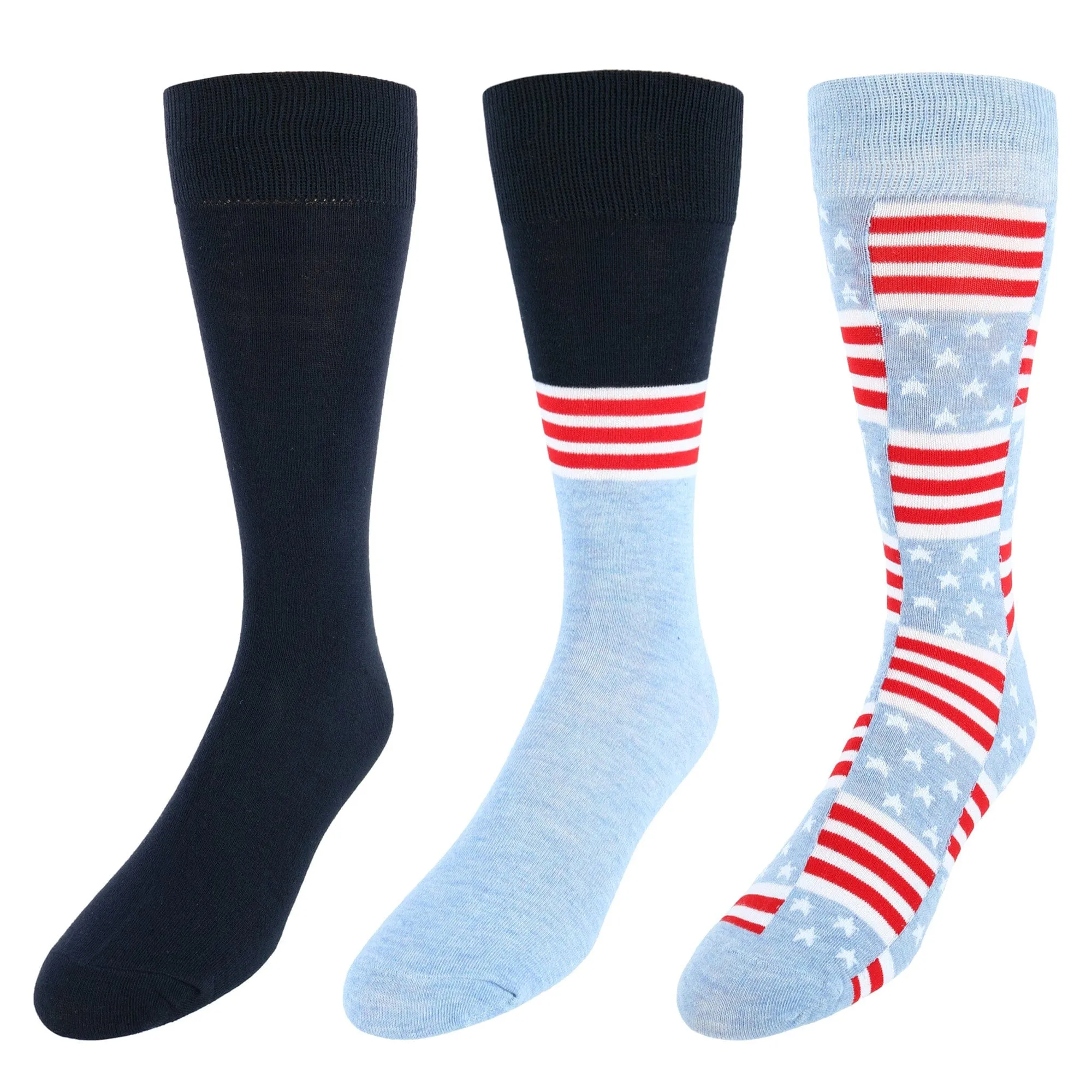 Red White & Crew Men's Pattern Novelty Crew Socks (3 Pair Pack)