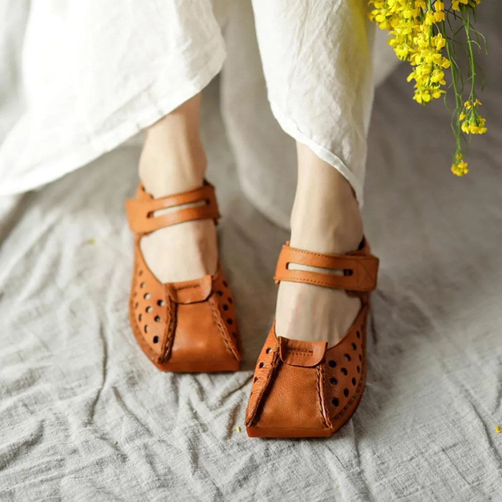 Retro Platform Mary Jane Square Toe Coffee/Brown/Apricot/CoffeeNew