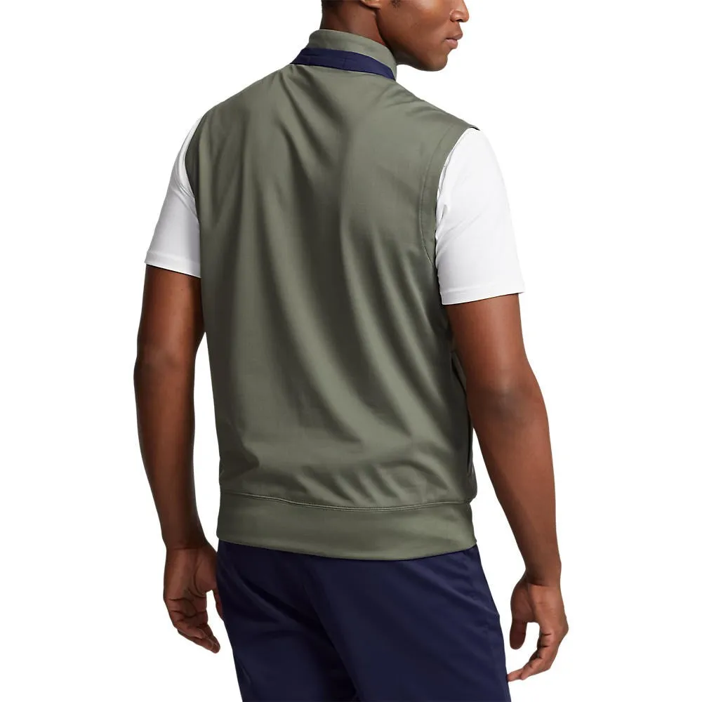 RLX Ralph Lauren Lux Perf Jersey 1/4 Zip Golf Vest - Fossil Green