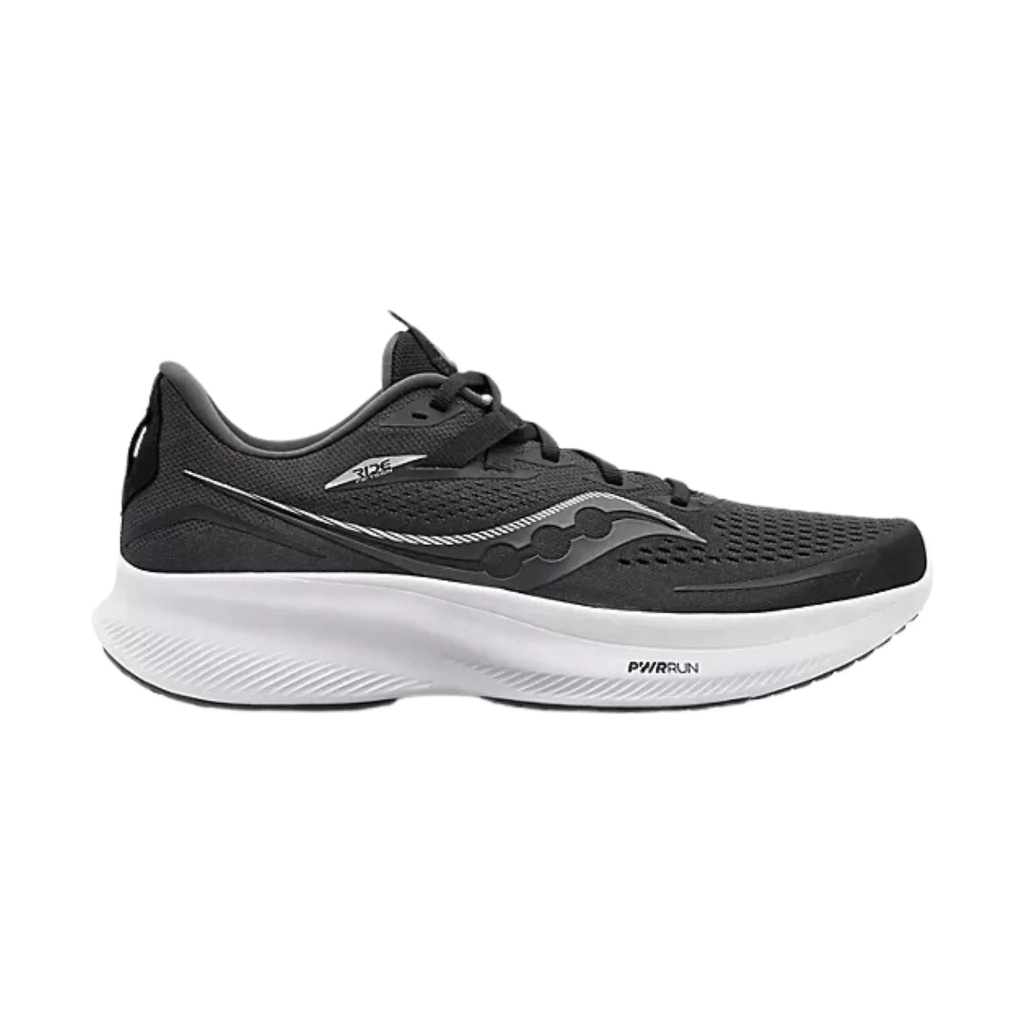 Saucony Men's Ride 15 Running Shoes - Black/White - ONLINE STORE CREDIT/EXCHANGE ONLY