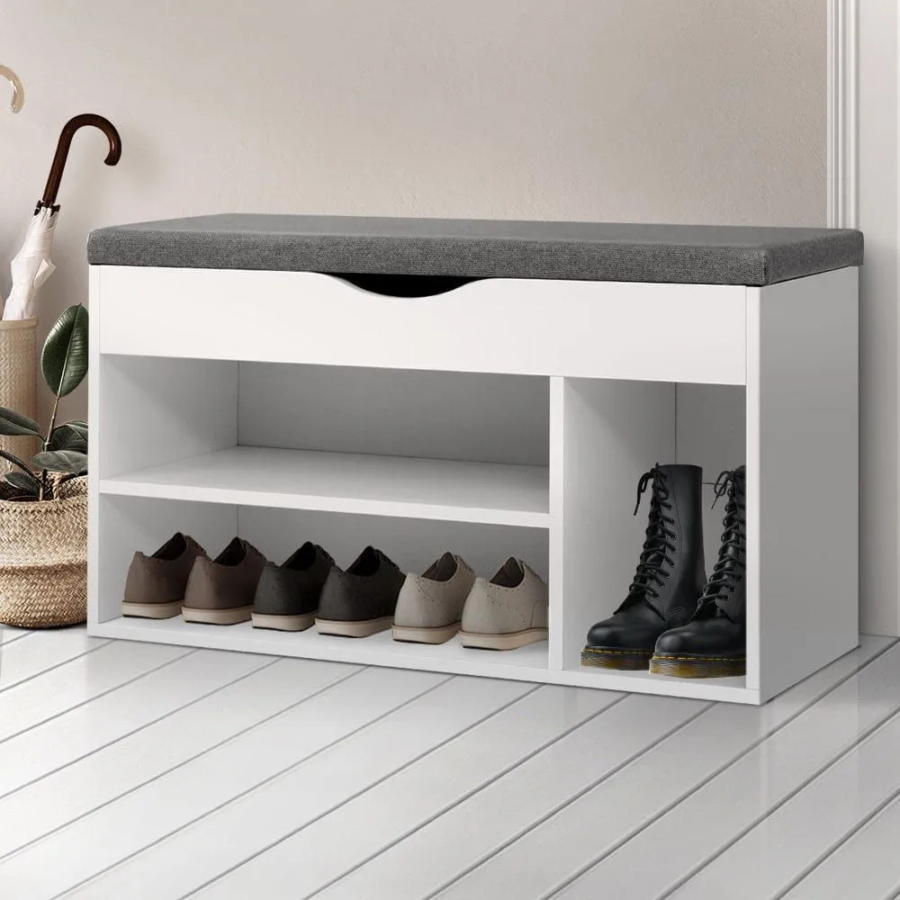 Shoe Cabinet Bench Shoes Organizer Storage Rack Shelf White Cupboard Box