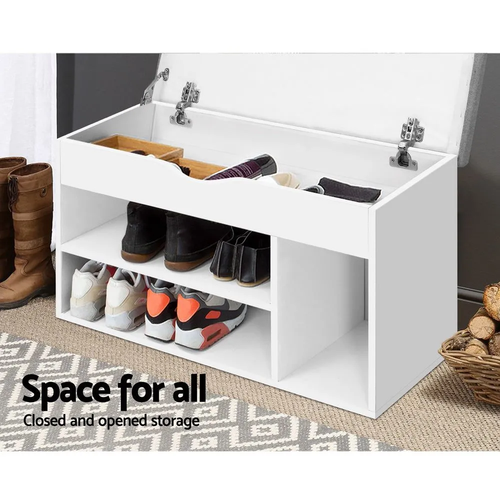 Shoe Cabinet Bench Shoes Organizer Storage Rack Shelf White Cupboard Box