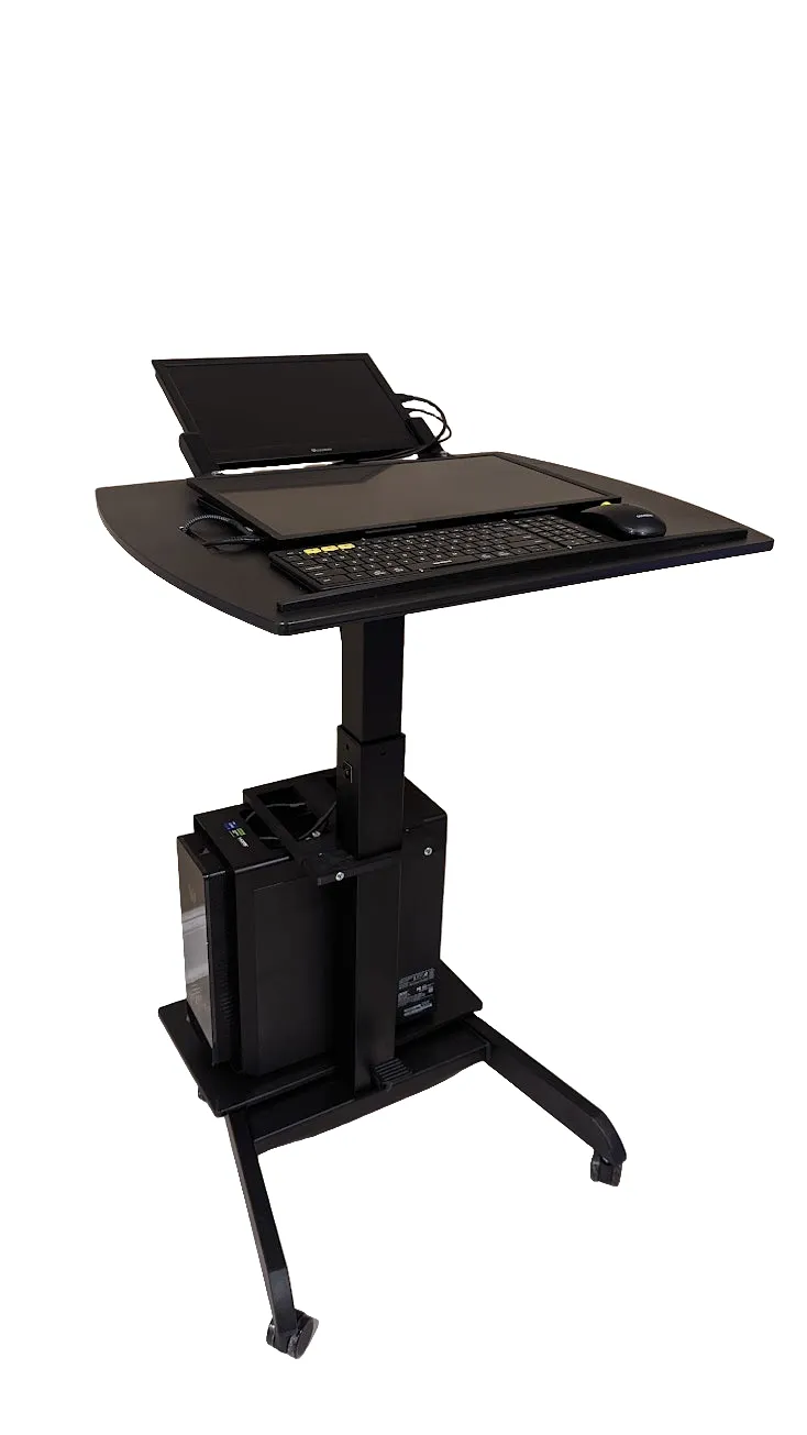 Smart Cart™ Rolling Podium Lectern with Tilting Table and Monitor