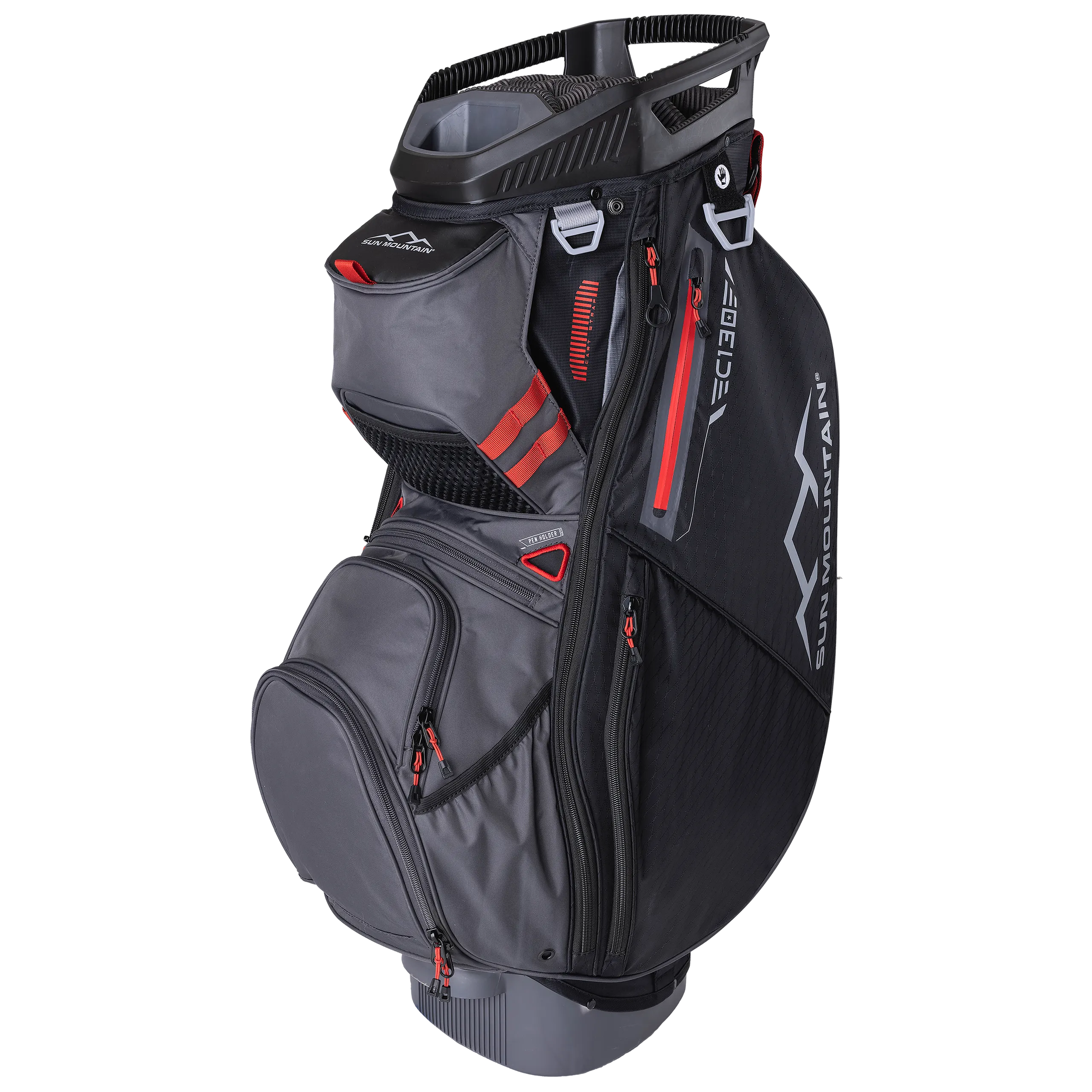 Sun Mountain C130 Cart Bag - Black/ Steel/ Rush Red