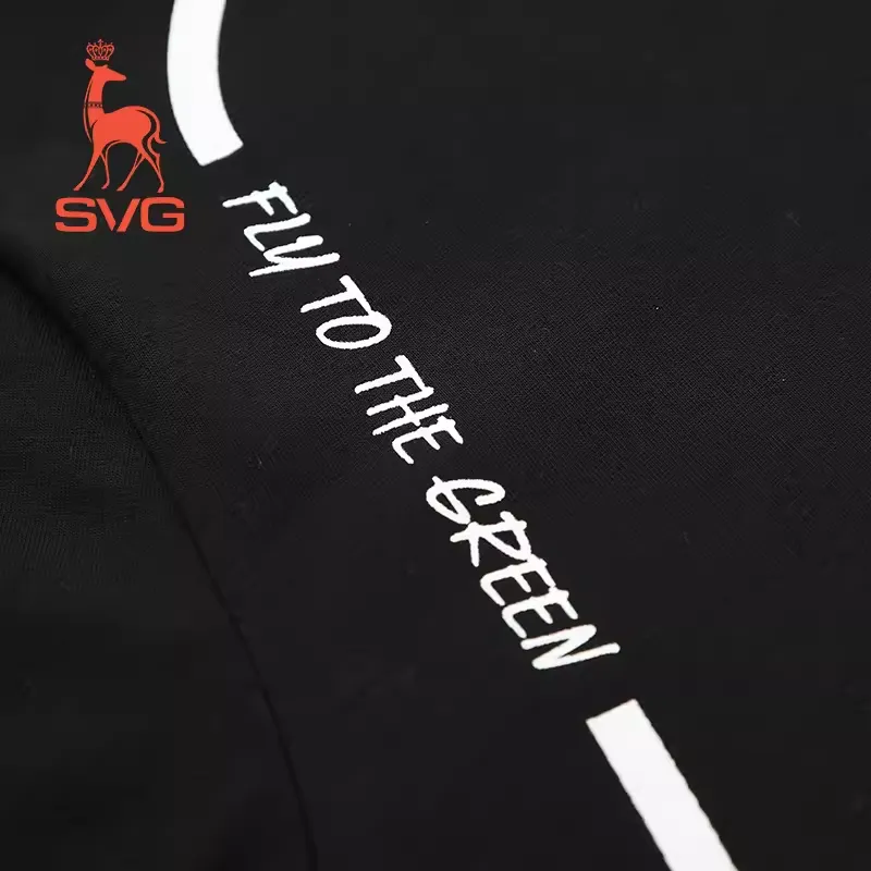 SVG Golf Men's Black Printed Short Sleeves