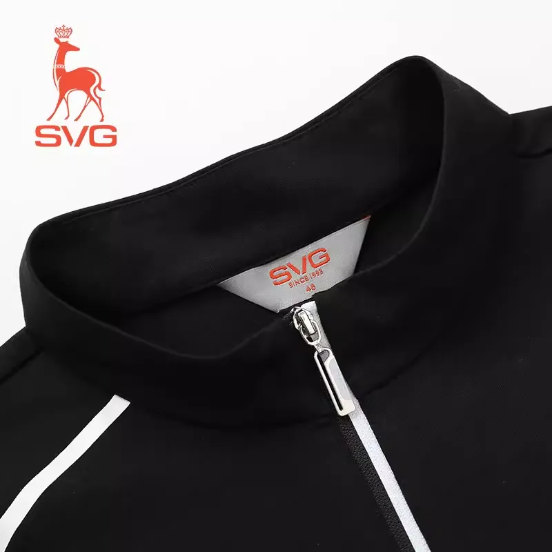 SVG Golf Men's Black Printed Short Sleeves