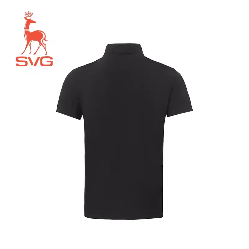 SVG Golf Men's Black Printed Short Sleeves