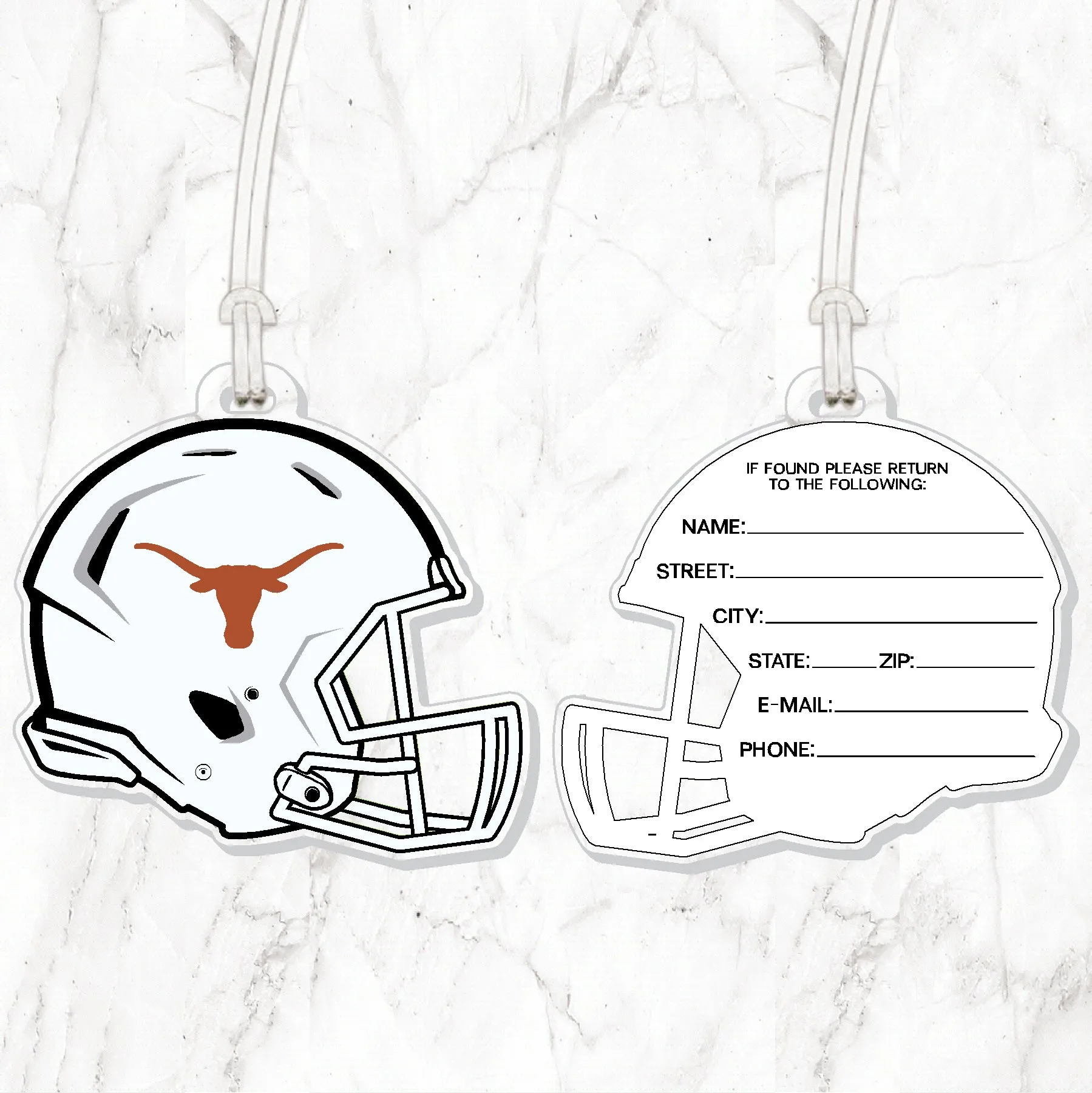 Texas Football Helmet Luggage Tag