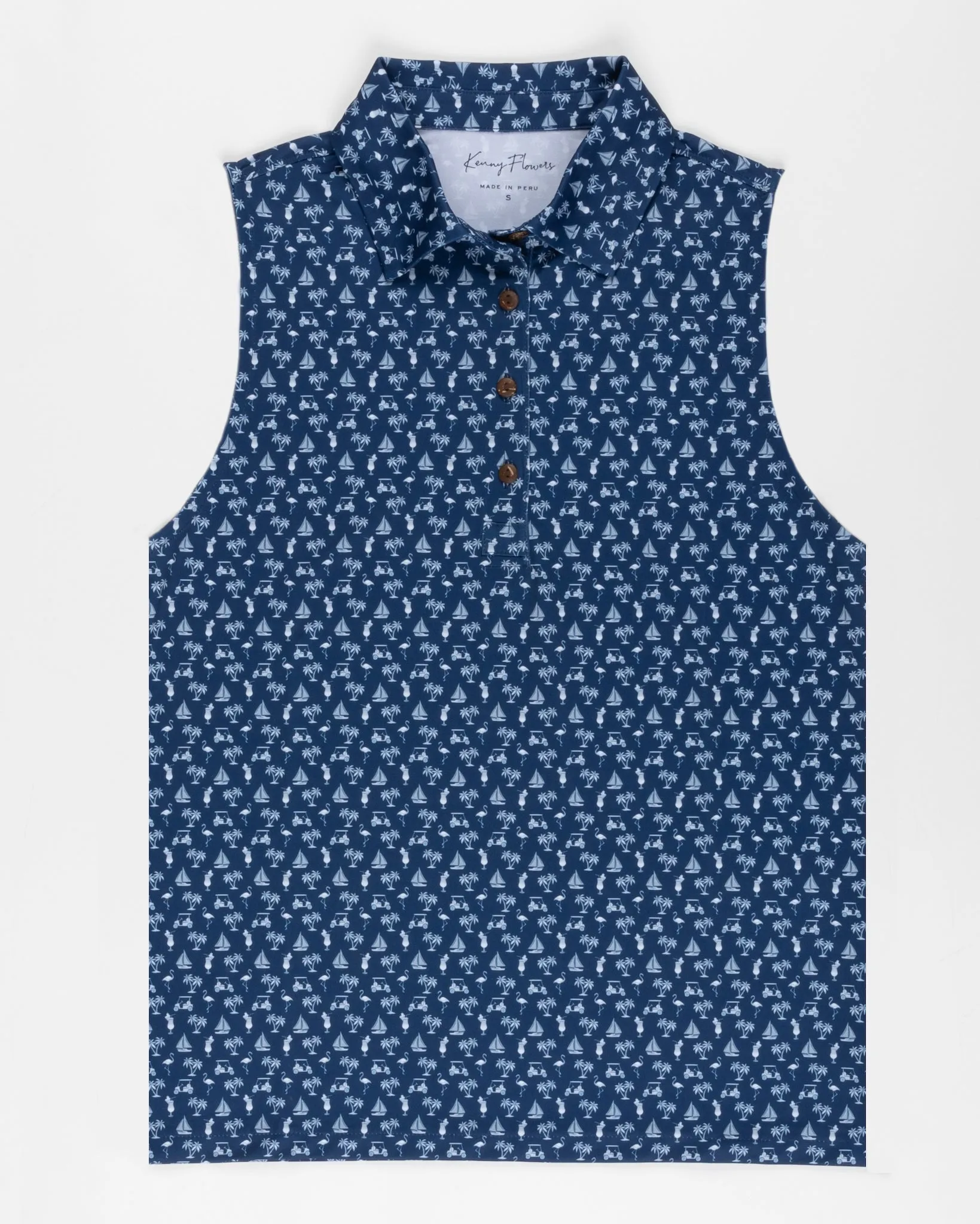 The Afternoon Round - Navy - Ladies Sleeveless Golf Polo