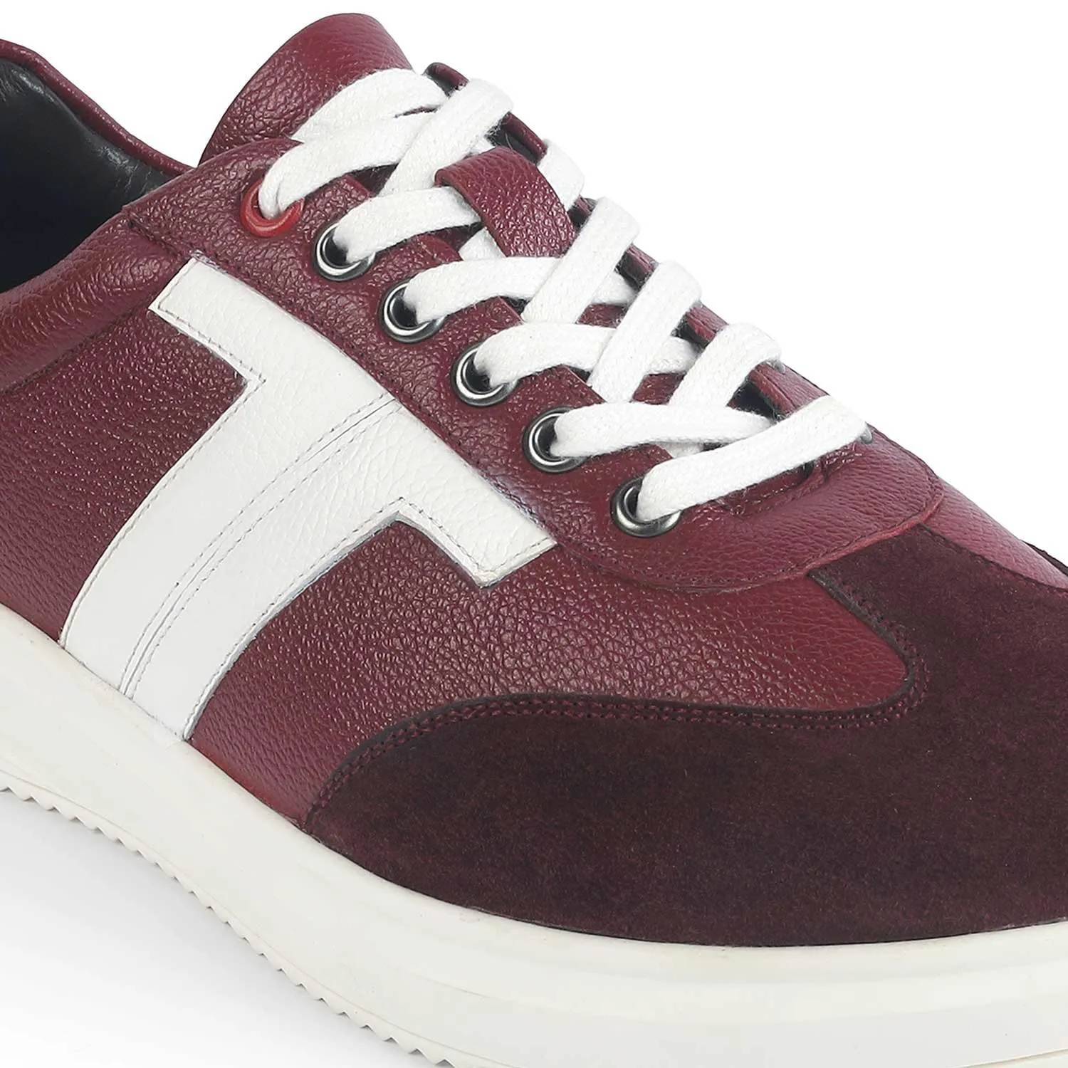 Tresmode Vorsa Red Men's Suede Leather Sneakers