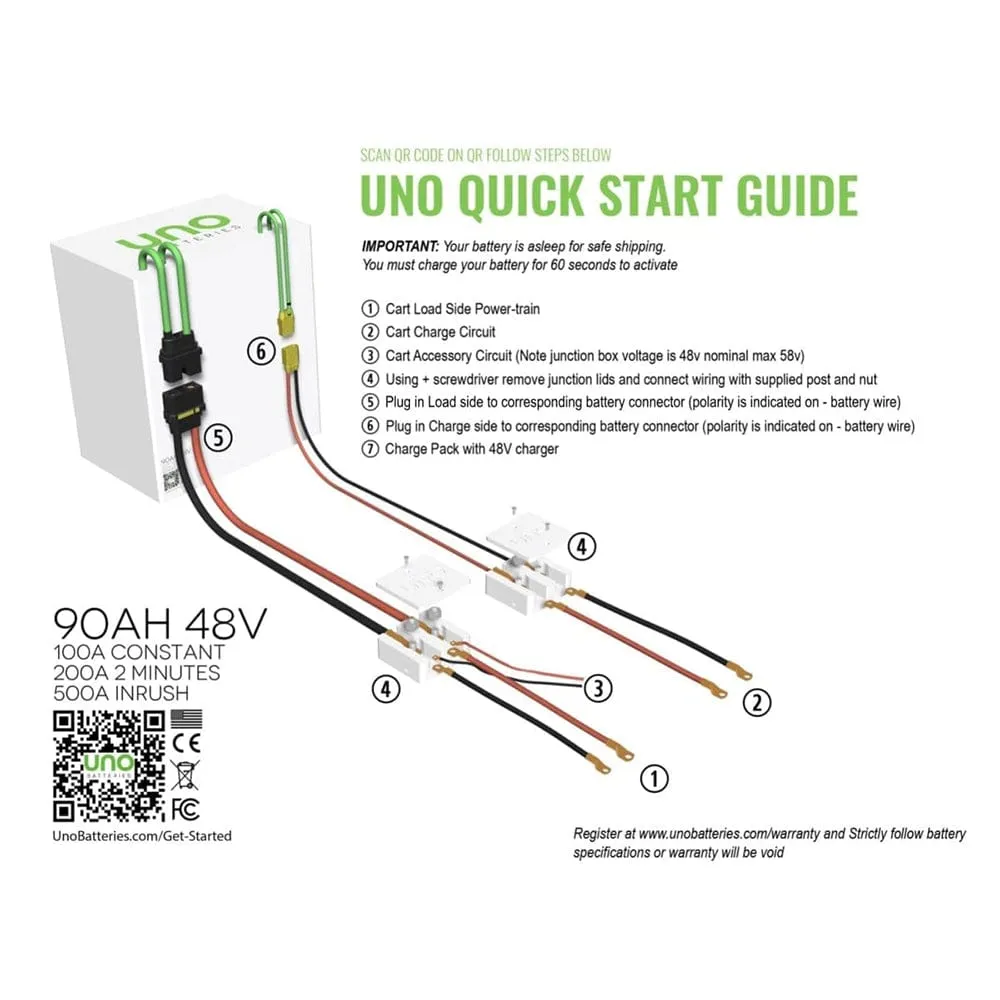 UNO™ DUO Golf Cart 180ah Lithium Hybrid Battery / Charger Bundle