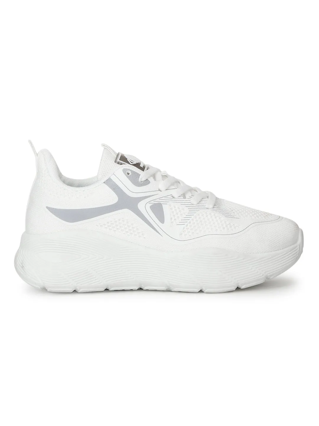 White Mesh Lace-Up Sneakers (TC-RS3613-WHT)