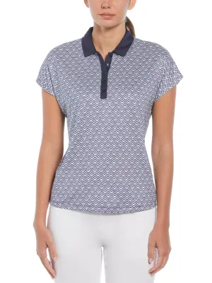 Women's Chev Geo Printed Polo Top