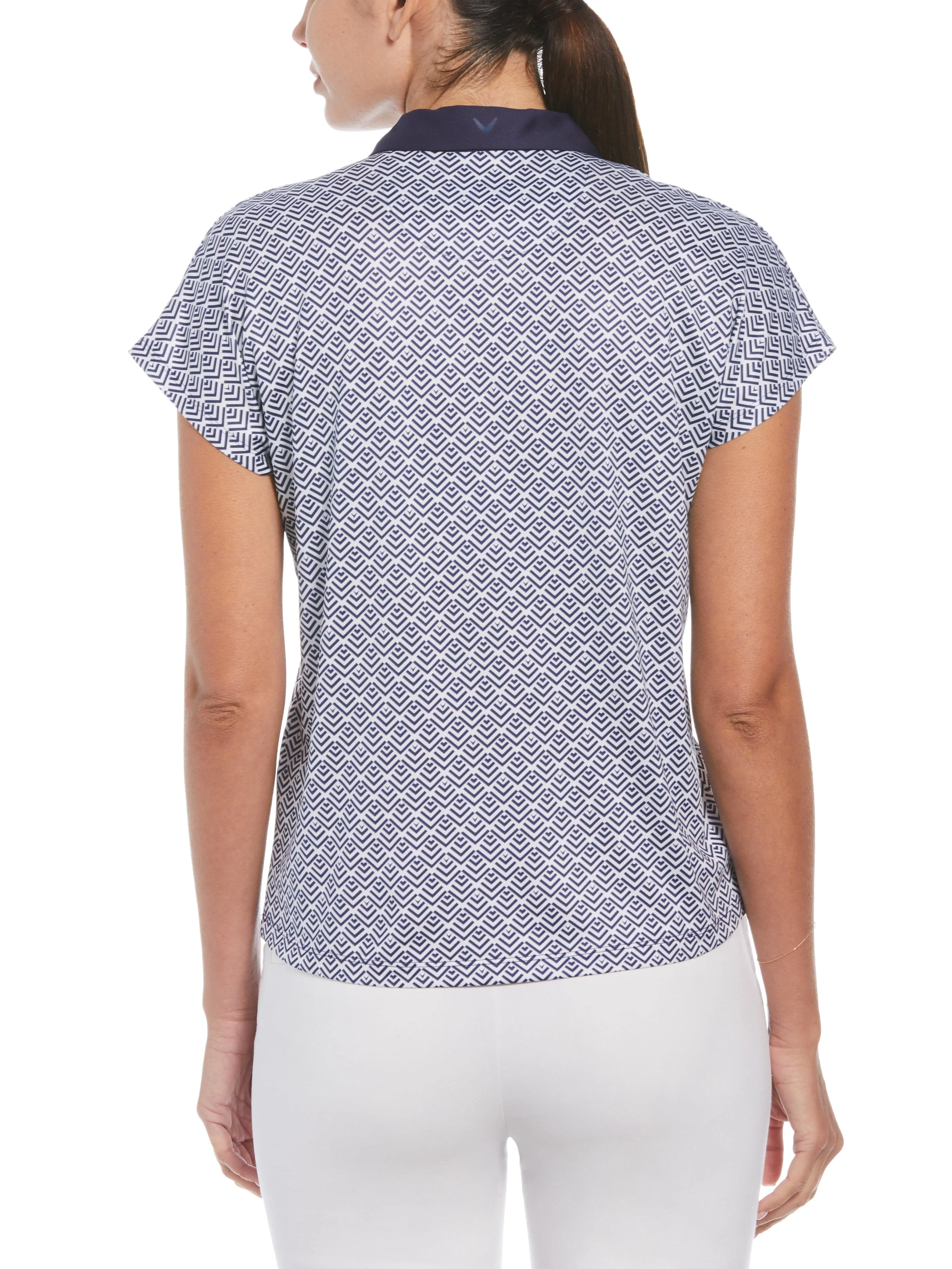 Women's Chev Geo Printed Polo Top