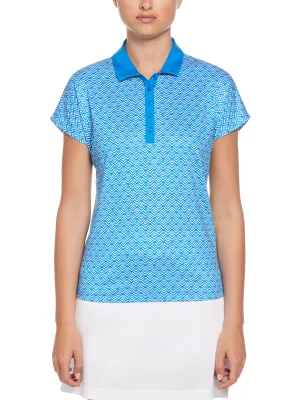 Women's Chev Geo Printed Polo Top