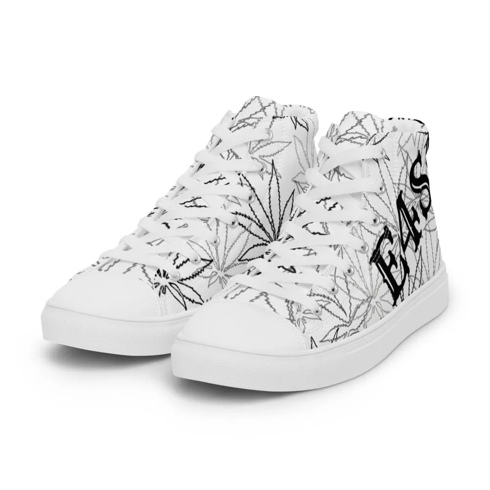 Women’s elite white leaf E4SO high top canvas shoes