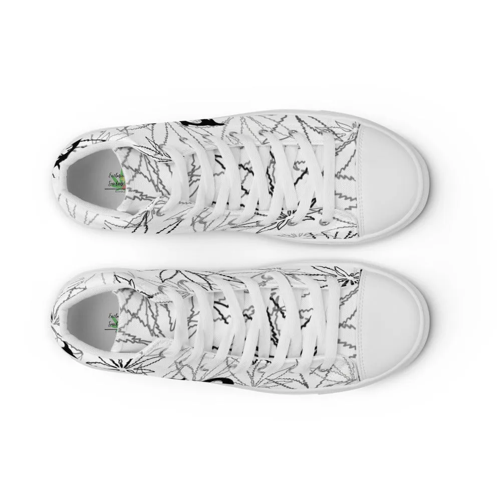 Women’s elite white leaf E4SO high top canvas shoes