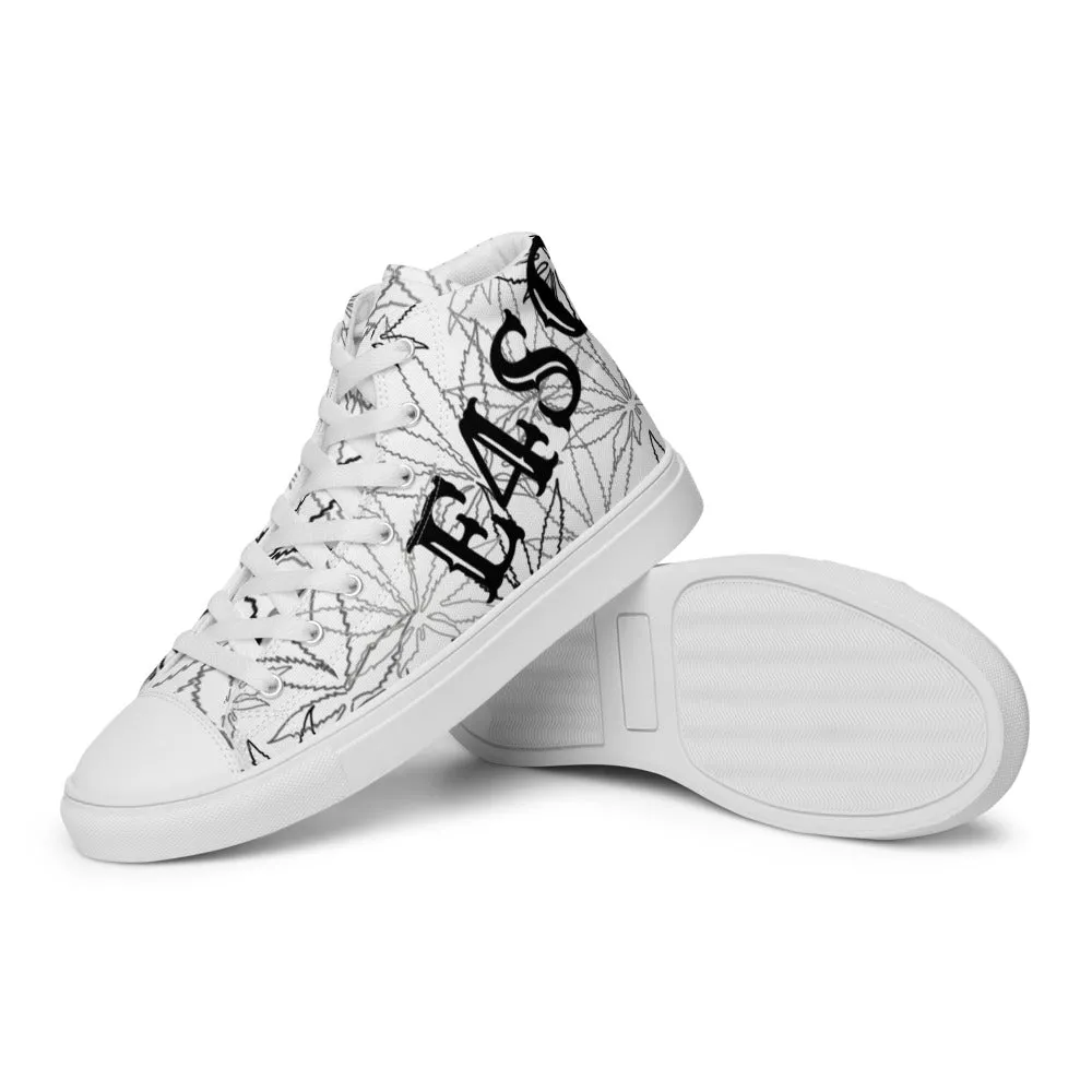 Women’s elite white leaf E4SO high top canvas shoes