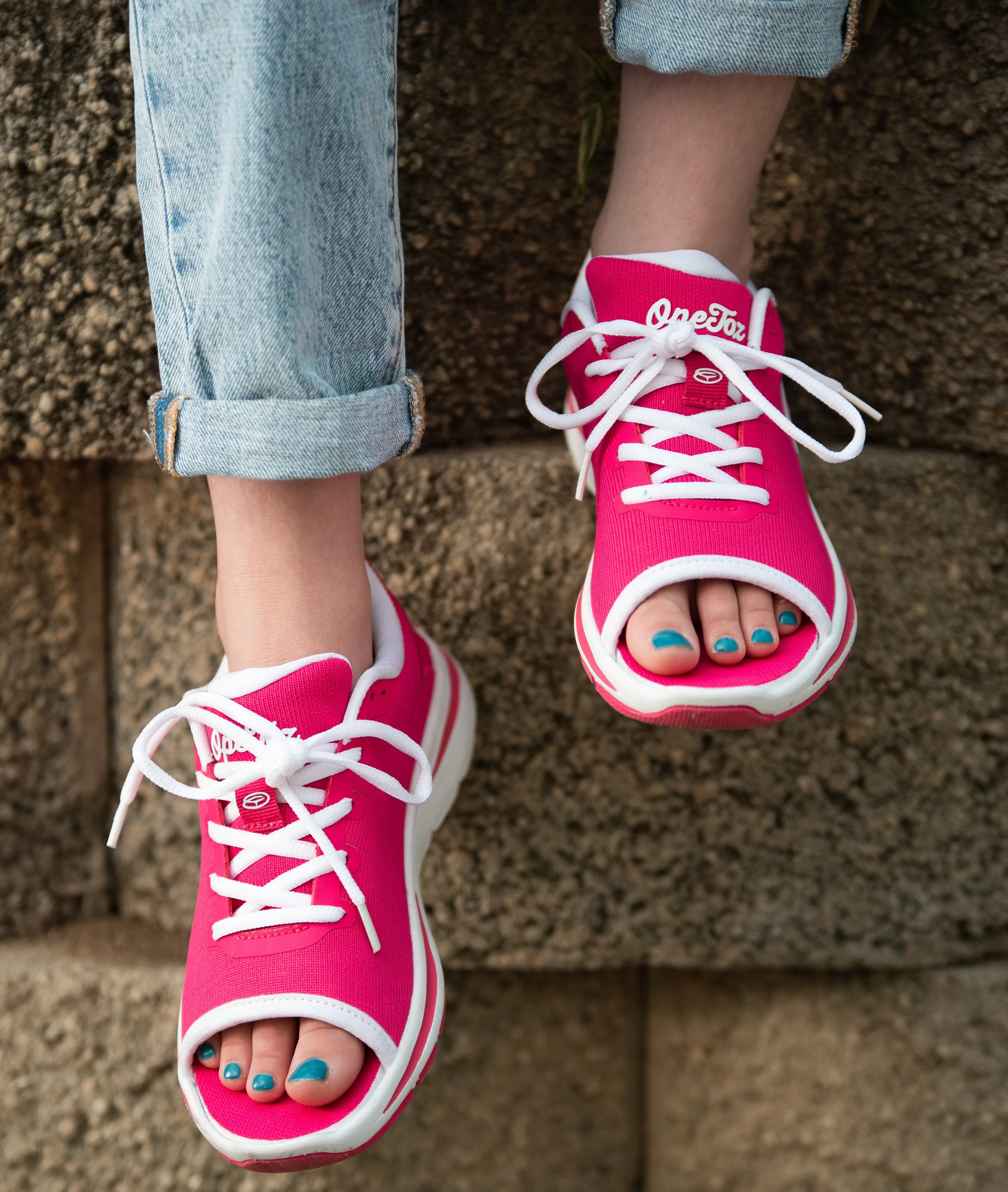 Women's Open Toe Sneaker Hot Pink