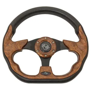 Wood Grain Club Sport Golf Cart Steering Wheel - 12.5"