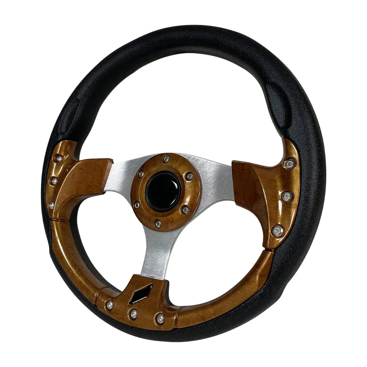 Wood Grain GTA2 Golf Cart Steering Wheel