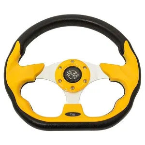 Yellow Club Sport Golf Cart Steering Wheel - 12.5"