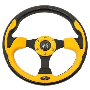 Yellow Rally Golf Cart Steering Wheel - 12.5"